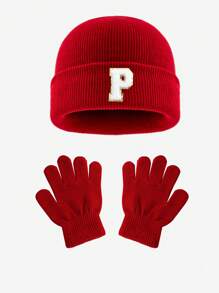 2 seturi pentru bebeluși, căciulă și mănuși moi tricotate cu 26 de litere, costum personalizat drăguț pentru băieți și fete, costum cald și rece de iarnă, potrivit pentru sugari în toamna și iarna, utilizare zilnică caldă la modă