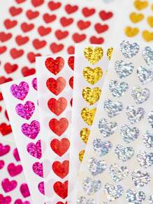 10 Sheets Laser Heart Stickers Pack Mini Color Love Self-Adhesive Marker Notes Decoration For Diary Album Valentine's Day Back To School