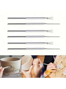 2/3/4/5 Stück Feder-Draht-Textur Töpferwerkzeuge Modellierwerkzeuge für Polymer-Ton, DIY-Keramikpinsel, Töpferwerkzeuge, Tortenzubehör