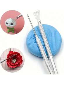 2/3/4/5 Stück Feder-Draht-Textur Töpferwerkzeuge Modellierwerkzeuge für Polymer-Ton, DIY-Keramikpinsel, Töpferwerkzeuge, Tortenzubehör