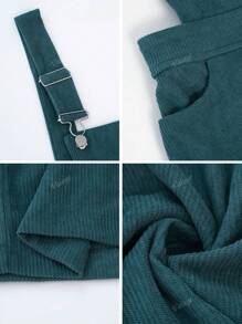 Women's Solid Color Wide Strap Pocket Minimalist Casual Commuting Jumpsuit Dress