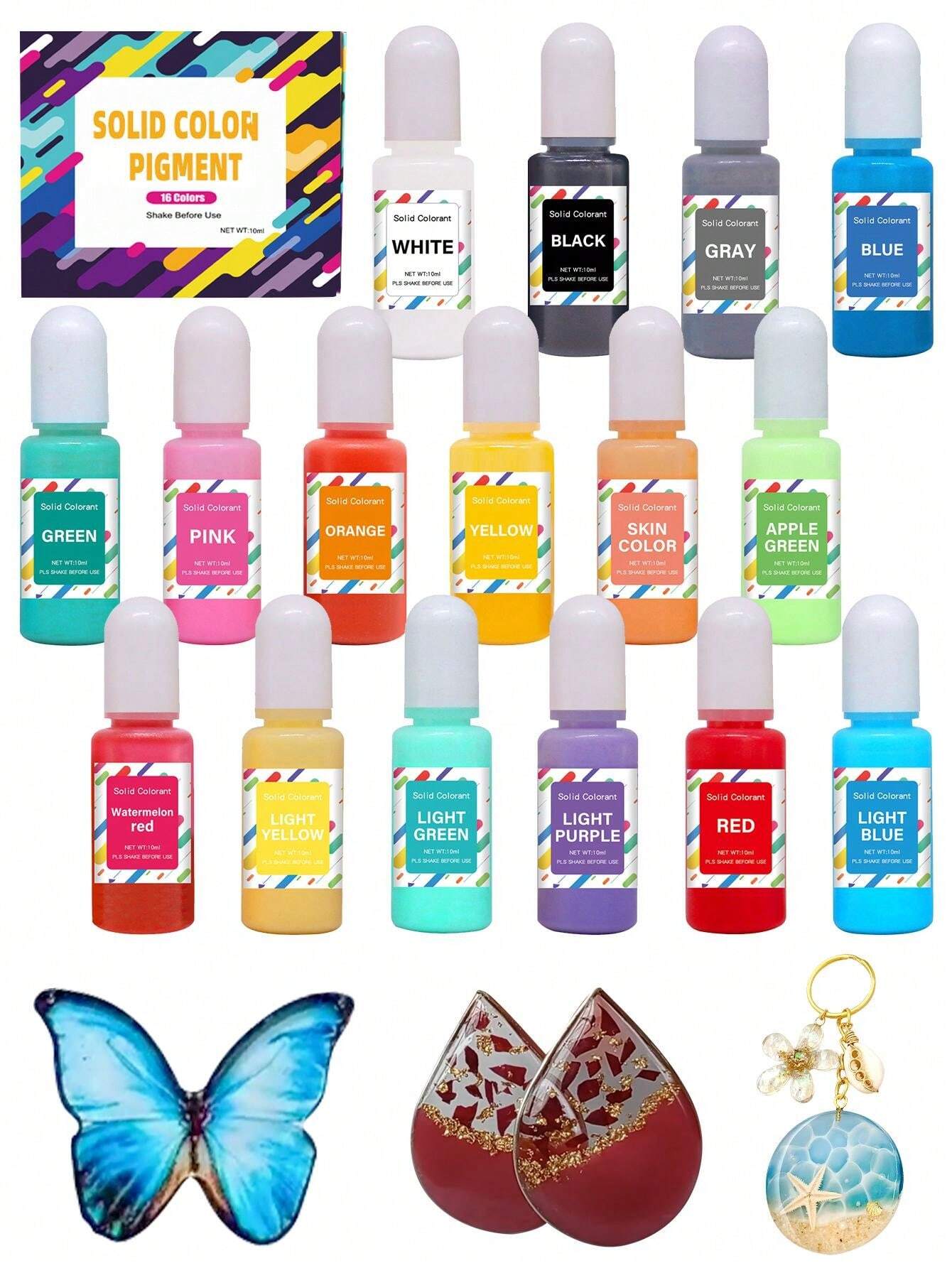 16 Colors Resin Colorant Epoxy Resin Pigment, High Concentration