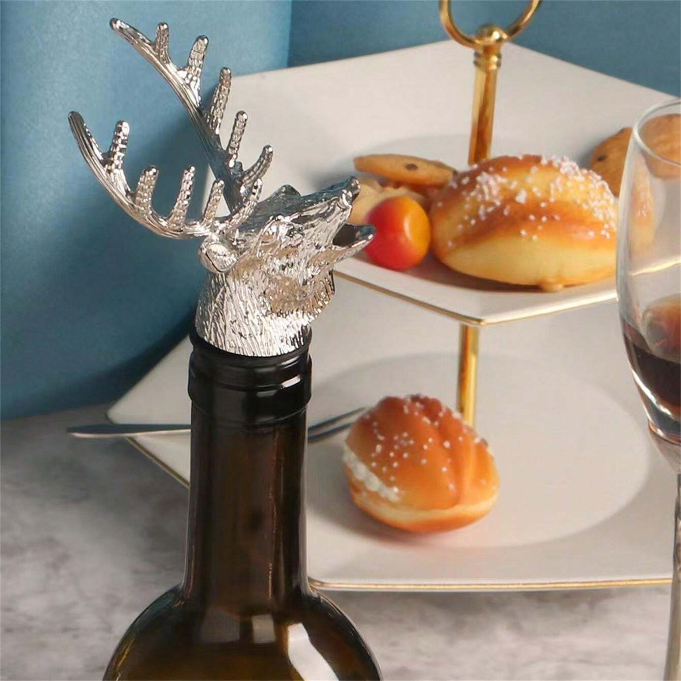 Customized Deer Head Metallized Bottle Stopper For Wine And Liquor