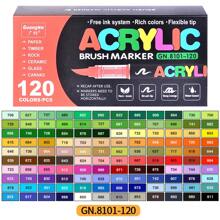 GuangNa 240/168/120/100/72/60/48/36/24/12 marqueurs acryliques liquides droits de différentes couleurs, marqueurs à pointe de brosse à base d'eau pour roche, bois, tissu, plastique, artisanat DIY - marqueurs acryliques à pointe de broche durable pour bureau, rentrée scolaire, fournitures d'art - idéal pour faire un cadeau !