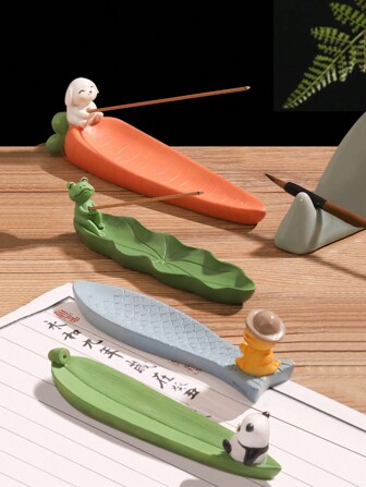 1pc Japanese Style Decorative Desktop Incense Holder, Resin Mini Incense Stand, Home Decor Gifts Birthday Graduation