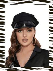 1 Chiếc, Mũ lưỡi trai nữ, Mũ cảnh sát Unisex, Mũ bảo vệ, Mũ hóa trang Halloween, Cosplay, Thích hợp cho tiệc ngày lễ, Phù hợp với trang phục - màu đen - Xem 11