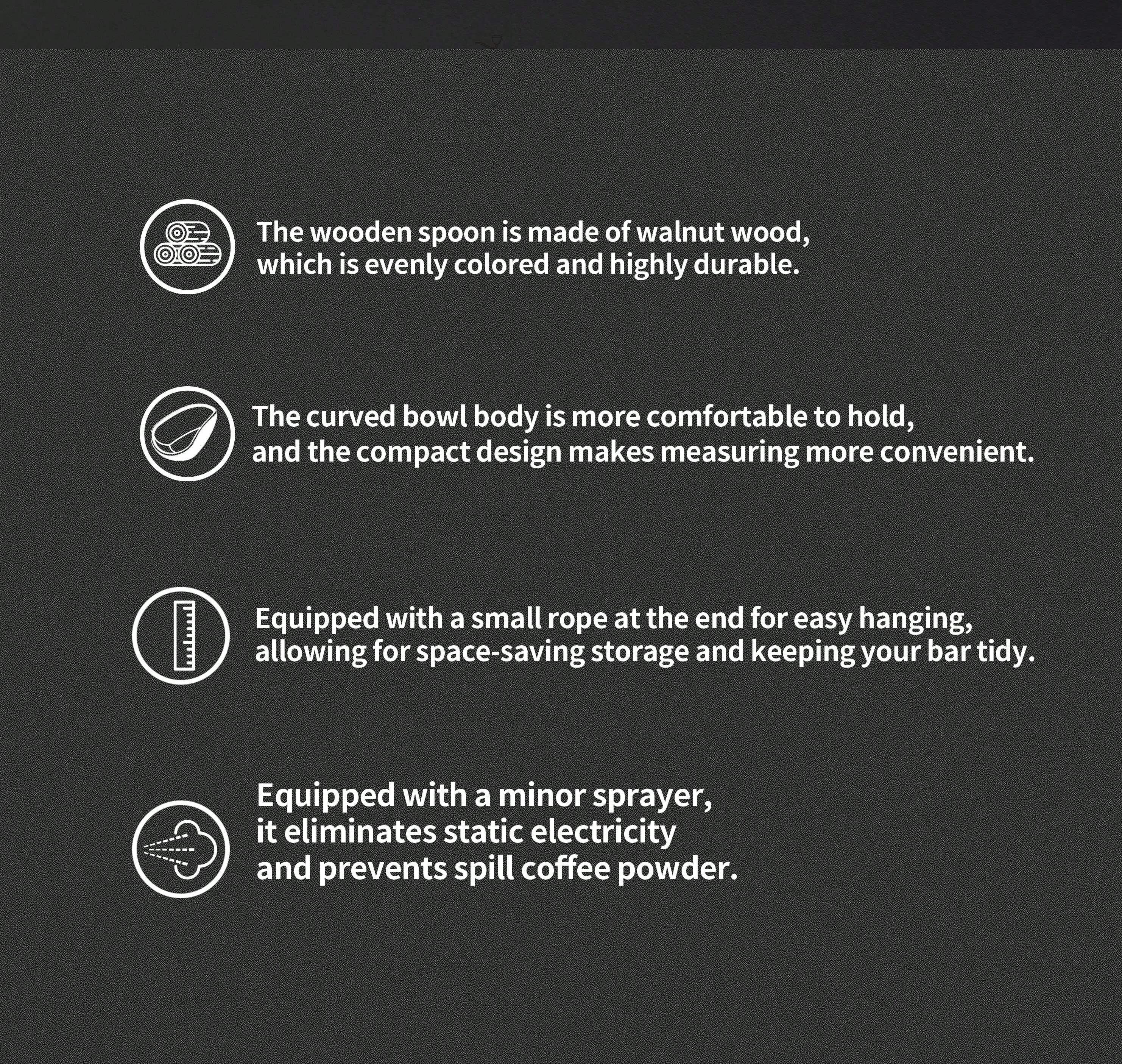 Coffee Bean Measuring Tools Ceramic Bean Tray Walnut Scoop Micro