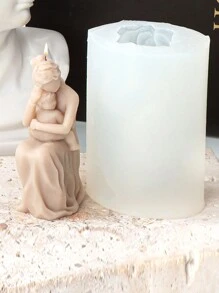 1 pieza Molde de silicona con diseño de madre e hija abrazándose para hacer una figura decorativa para el Día de la Madre