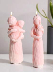 1 pieza Molde de silicona con diseño de madre e hija abrazándose para hacer una figura decorativa para el Día de la Madre