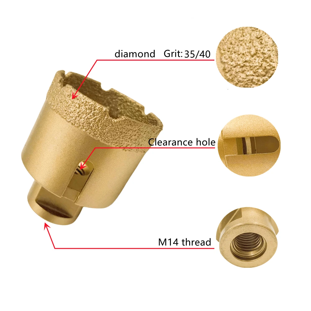 6mm 100mm M14 Dry Vacuum Brazing Rhinestone Drill Core Drill Bit