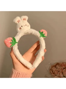 Nuevo diadema de conejo rosa, divertida diadema y coletero - Multicolor - Ver 8