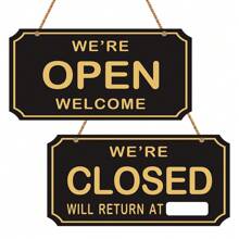 1PC Open Signs Double Sided Open Closed Sign Business Hours Sign Hanging Business Open Sign With Rope Hours Of Operation Sign For Business Walls Window Shop Bar Hotel,Home Decor ,Room Decor,Wall Decor Gifts Birthday Graduation - A - View 11