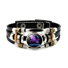 1 pieza Brazalete de PU multicapa con cuentas, con símbolos de los 12 signos del zodíaco, regalo creativo para fiestas y cumpleaños - Pulsera - Ver 8