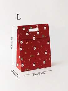 1pc Christmas Gift Box, Candy Box, Gift And Candy Bag, Handle And Flip Cover Gift Box Bag