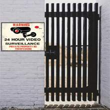 1pc 7.87 Inch *11.81 Inch "Private Property Security "Vintage Wooden Sign Decor, Video Surveillance Warning, CCTV Camera Alert, Outdoor Driveway Sign For Home And Business Protection - 1PC - View 3