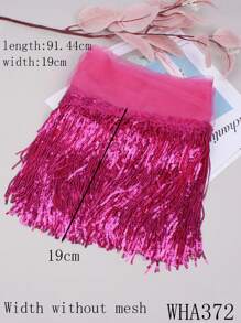 Mới Lưới Nhiều Màu Sequin Tua Rua Viền Ren May Vải Tự Làm Trang Phục Biểu Diễn Sân Khấu & Phụ Kiện Trang Trí Rèm Cửa, Chiều Rộng: 19cm - nhiều màu - Xem 20