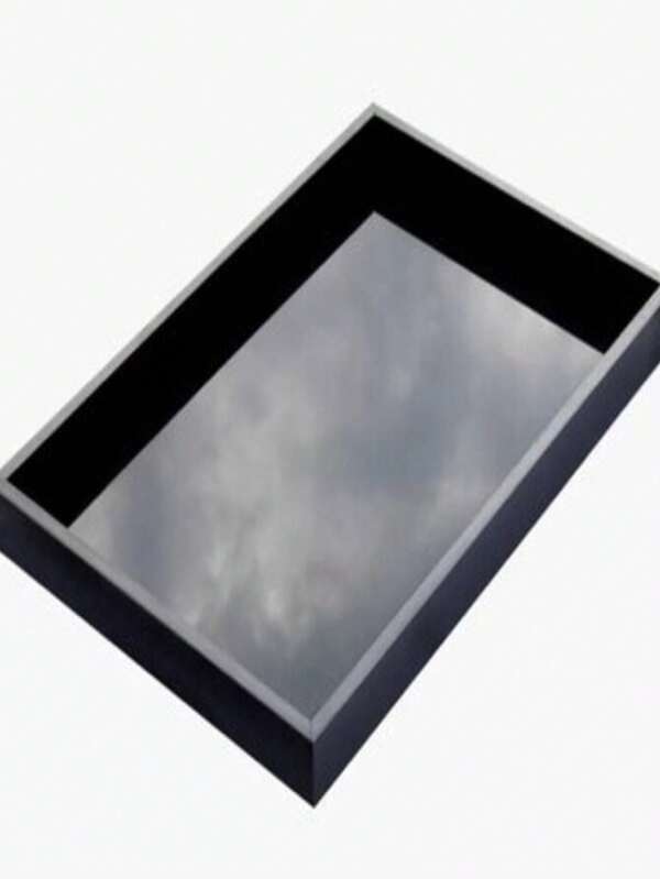 Bandeja  Decorativa 30x45  Preta C/fundo De Vidro Preto