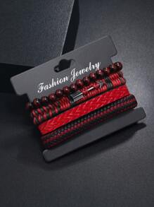 4pcs/set Fashionable Arrow Decor Bracelet For Men For Daily Decoration For A Stylish Look - Multicolor - View 4