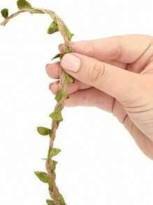 3/10米天然麻绳粗麻叶藤蔓丝带，适用于丛林派对装饰、DIY工艺品、家居装饰、墙面艺术