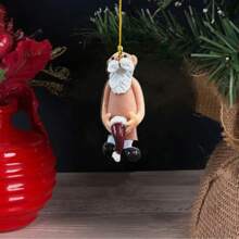 1pc Christmas Pendant New Acrylic Naughty Santa Claus Christmas Tree Pendant Santa Claus Christmas Tree Pendant Gift American Character Decoration Gift,Christmas,Naughty Christmas,Christmas Character