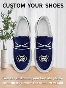 1 Pair Indianapolis Baseball Name Custom Loafer Shoes, Personalized Name Loafer Shoes, Custom Name Thick Sole Loafers Of E-TPU, Personalized Loafer Shoes, Name Loafers - White - View 4