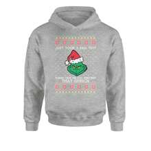 One Hundred Percent That Gr-Nch Ugly Christmas Youth-Sized Hoodie - 希瑟灰色 - 查看 1