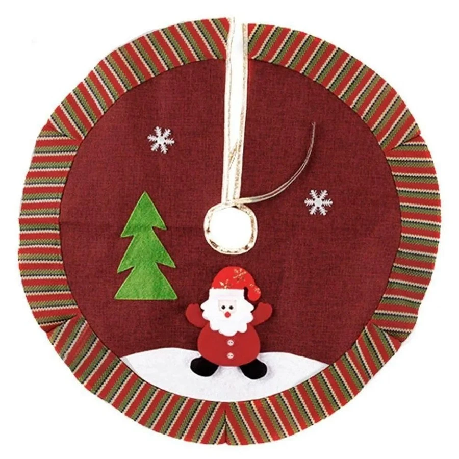Christmas Tree Skirt 60cm Striped Edge Noel - Decoration - 彩色 - 查看 1