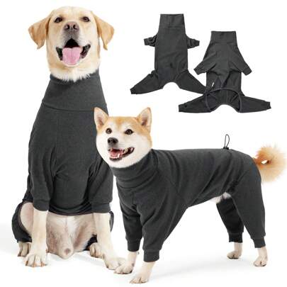 Dog Winter Coat Soft Fleece Pullover Pajamas, Pet Windproof Warm Cold Weather Jacket Vest Cozy Jumpsuit Apparel Outfit Clothes For Small Medium Large Dog Walking Sleep