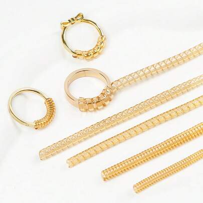 4pcs Ring Size Adjuster Invisible Loose Ring Sizer Shrinker, Elastic Line Anti-Slip Fixer For Big Fingers