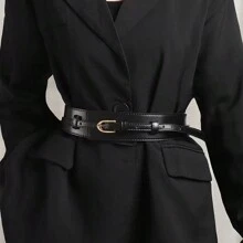 时尚简约装饰西装连衣裙，配腰带，女式西装外套二合一毛衣腰带，夏季、秋季、万圣节 - 彩色 - 查看 12