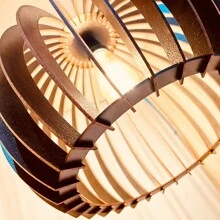 Pendant Ceiling Light Home Decor Countertop American Kitchen Gourmet Area Rustic MDF - 核桃 - 查看 5