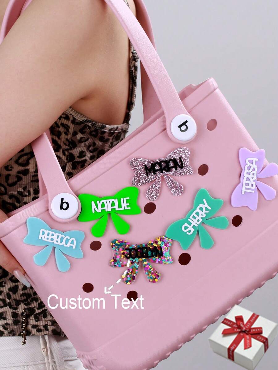 Customized Name Acrylic Backpack Charm, Fashionable & Personalized Colorful Letter Butterfly Decoration For Women Crossbody Bag, Perfect Gift For Girlfriend, Wife, Birthday, Anniversary, Valentine's Day Valentines
