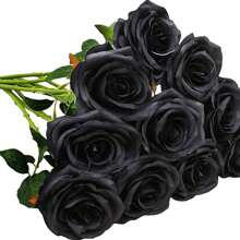 1 cái/6 cái Hoa hồng satin nhân tạo dùng trang trí nhà cửa, đám cưới, tiệc tùng, Halloween, phong cách Gothic - Đỏ - Xem 10