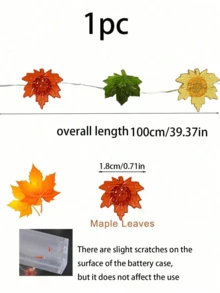 1 đèn lá phong cổ tích mùa đông, dây đèn lá phong, dây đèn lá phong LED, đèn mùa thu 3 trong 1 39,37in, ánh sáng trắng ấm trong nhà và ngoài trời, đèn tiệc gia đình trong vườn, thích hợp cho Lễ Tạ ơn, bố cục trang trí phòng Giáng sinh, dây đèn lá phong trang trí mùa thu, thu hoạch, đồ trang trí theo mùa, hiên nhà, vòng hoa, đồ trang trí trung tâm, trang trí đám cưới, đồ trang trí năm mới, đồ trang trí năm mới 2025 (không bao gồm pin) - Nhiều màu - Xem 8