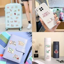 50 miếng dán văn bản Giáng sinh bằng nhựa vinyl thẩm mỹ dùng cho sổ lưu niệm, nhật ký, máy tính xách tay, cản xe, ván trượt, bình nước, máy tính, điện thoại, phim hoạt hình, mũ bảo hiểm, nhãn dán và đề can ô tô - Nhiều màu - Xem 10