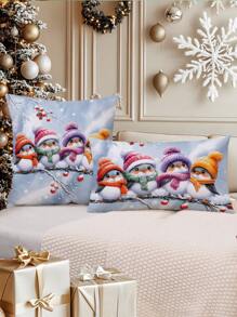 1 Vỏ gối trang trí họa tiết cây thông Noel, Vỏ gối vải nhung in họa tiết hiện đại cho ghế sofa trang trí nhà Giáng sinh, không có ruột - Nhiều màu - Xem 6