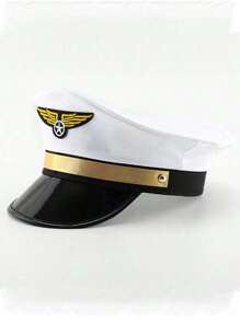 1 Peça Gorro de Piloto de Aeronave, Boné de Capitão, Acessório de Fantasia de Comissária de Bordo para Festa de Festival