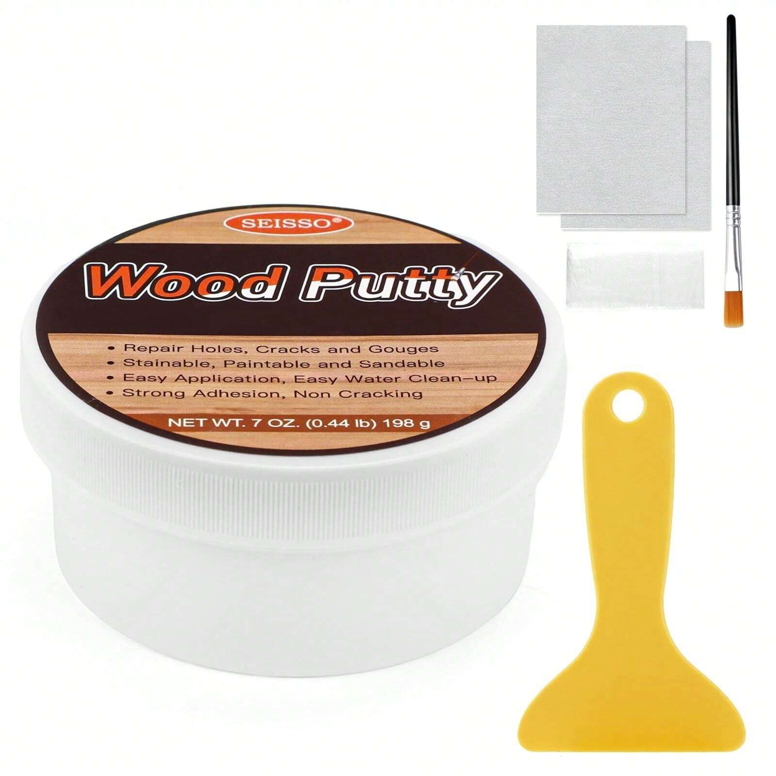 SEISSO Wood Putty, Mahogany Wood Filler Paintable, Wood Putty Outdoor