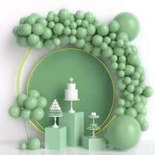 107 件绿色粉色乳胶拱门套装，适用于婚礼、生日、毕业典礼、单身派对装饰、性别启示、派对装饰、室内外装饰 - 彩色 - 查看 1