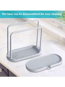 1 pieza Rejilla organizadora para fregadero de cocina, accesorios resistentes a la oxidación para almacenamiento de esponjas, paños de cocina, estropajos y cepillos - Multicolor - Ver 6