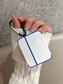 1pc Personalized Text Signature Style Colorful Custom Blue Textured Leather Protective Earphone Case, Compatible With Airpods 1/2 And AirPods Pro, Can Be Birthday/Festival Gift - Multicolor - View 7