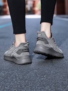 Giày đi bộ thoáng khí thoải mái cho nữ Giày thường ngày thời trang Giày chạy bộ nhẹ Giày tennis Giày tập luyện lưới Giày thể thao nữ Giày thể thao màu trắng đen xám - Màu Xám nhạt - Xem 5