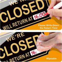 1PC Open Signs Double Sided Open Closed Sign Business Hours Sign Hanging Business Open Sign With Rope Hours Of Operation Sign For Business Walls Window Shop Bar Hotel,Home Decor ,Room Decor,Wall Decor Gifts Birthday Graduation - A - View 9