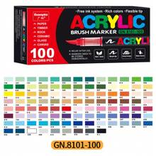 GuangNa 240/168/120/100/72/60/48/36/24/12 marqueurs acryliques liquides droits de différentes couleurs, marqueurs à pointe de brosse à base d'eau pour roche, bois, tissu, plastique, artisanat DIY - marqueurs acryliques à pointe de broche durable pour bureau, rentrée scolaire, fournitures d'art - idéal pour faire un cadeau !