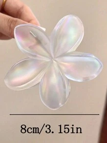 Set de 4 pinzas de flor de acrílico para el cabello de señora, de 8cm/3,15 pulgadas, esquema de color elegante, accesorios de moda europeos y estadounidenses para el cabello con flores, pinzas para el cabello, ganchos para el cabello, sujetadores para el cabello
