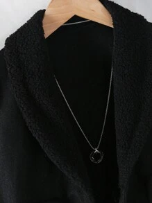 Cappotto di media lunghezza da ragazza, alla moda, in patchwork + berretto, caldo per la bambina in autunno/inverno