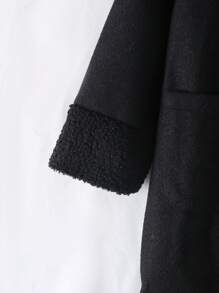 Cappotto di media lunghezza da ragazza, alla moda, in patchwork + berretto, caldo per la bambina in autunno/inverno