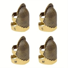 2 Piezas/set Protectores De Dedos De Colores Para La Aguja De Coser Con Banda De Metal Ajustable, Aptos Para Proteger Las Yemas De Los Dedos Mientras Se Cose, Previniendo Que La Aguja Te Pinche. El Tamaño Pequeño (s) Es Para Dedos Con Un Diámetro De 1,3-1,5 Cm, El Tamaño Mediano (m) Es Para Dedos Con Un Diámetro De 1,5-1,8 Cm.
