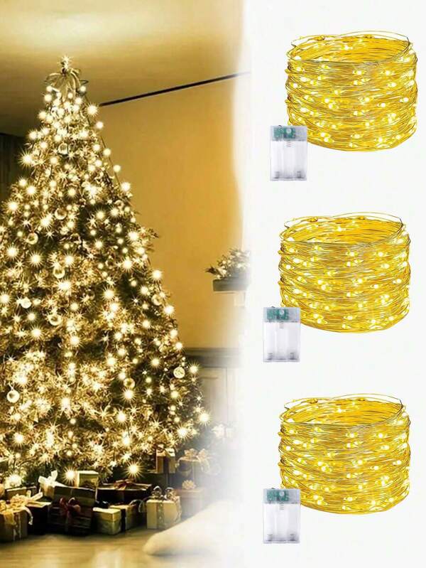 Luz de Fada Luz de Estrela a Pilha, Corda de Luz Decorativa Branca Quente de 10M/32,8FT, Adequada para Árvore de Natal, Guirlanda DIY, Quarto, Decoração Doméstica, Festa de Casamento, Decoração de Bolo, Criação de Atmosfera, Decoração de Caixa de Presente, Decoração de Jardim ao Ar Livre Decorações de Natal Decoração de Quarto de Inverno