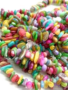 Natural MOTHER OF PEARL Gravels - 80cm String 1 Unit INTERMEDIATE JAPAMALA GUIDE - Màu sắc nhẹ nhàng - Xem 4